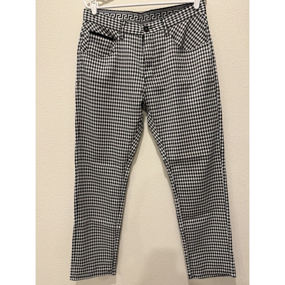 Stacy Adams black and white gingham/checkered Men’s Pants 34x30 Rare Find
